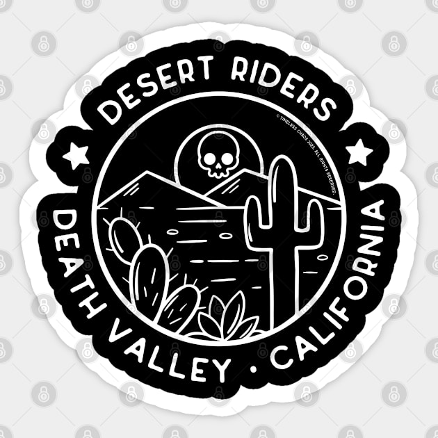 Desert Riders Death Valley California Sticker by Timeless Chaos